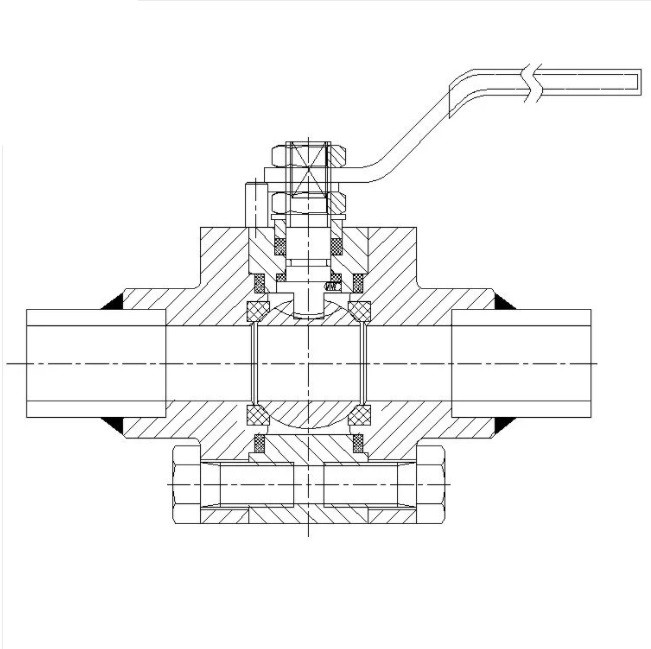 Forged Steel Round Ball Valve with Nipple Both End