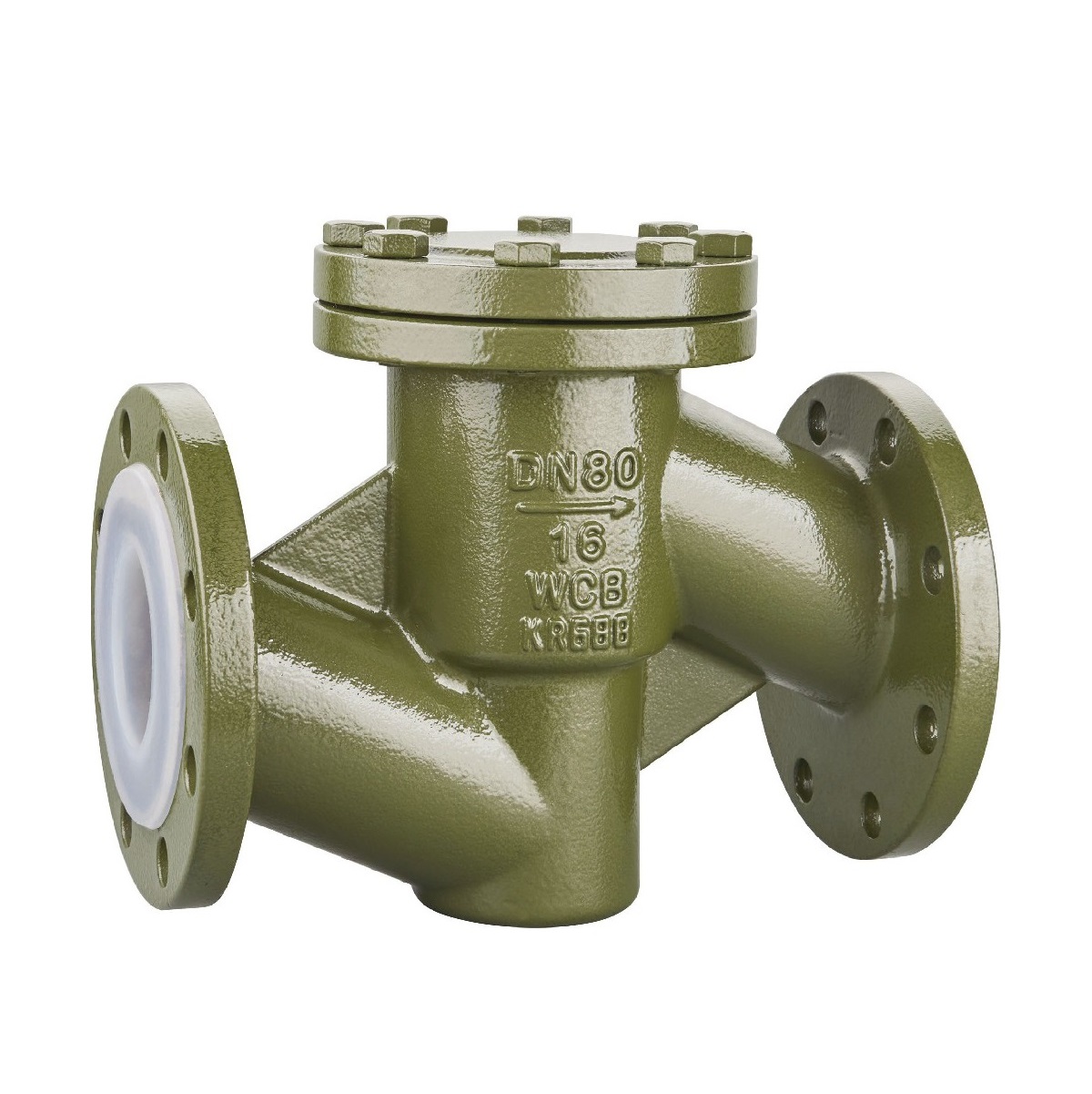 Fully lined lift check valve