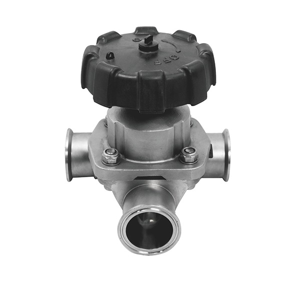 Manual Sanitary Three-Way Diaphragm Valve