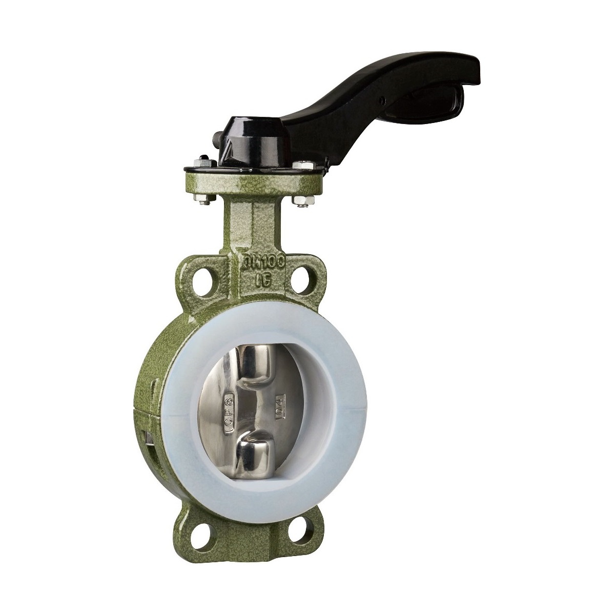 Manual fluorine lined butterfly valve