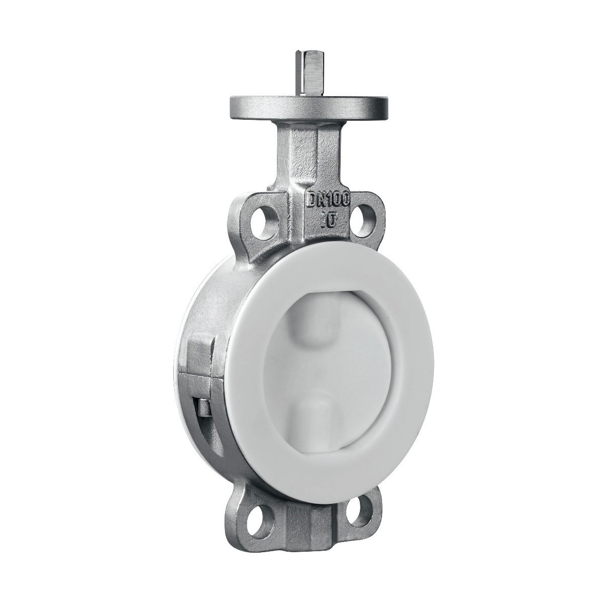 Wafer lined fluorine butterfly valve