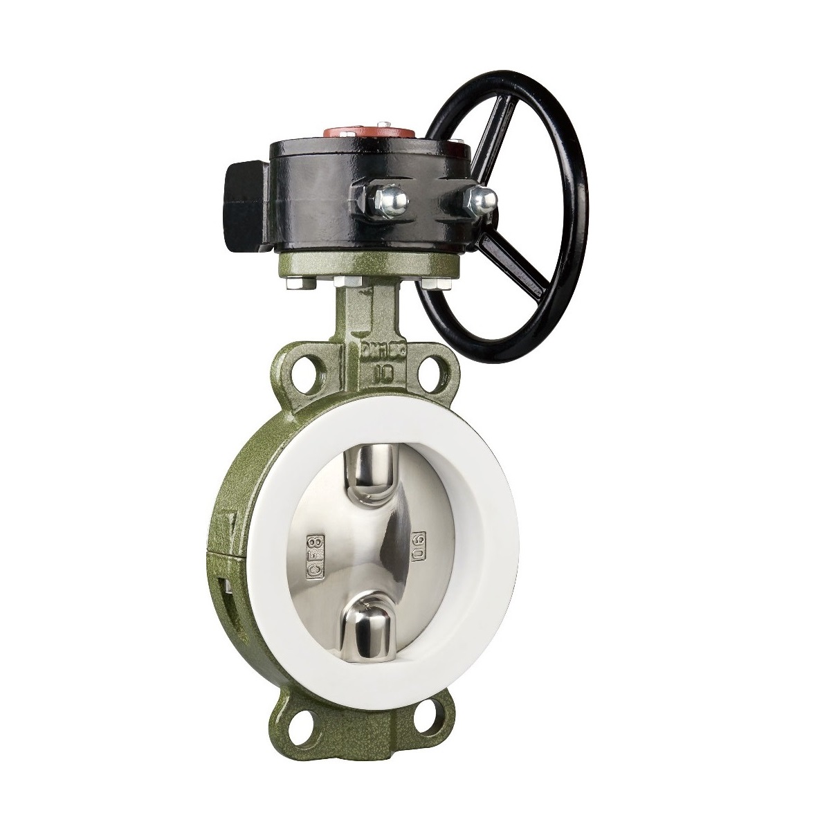 Worm gear semi-lined butterfly valve